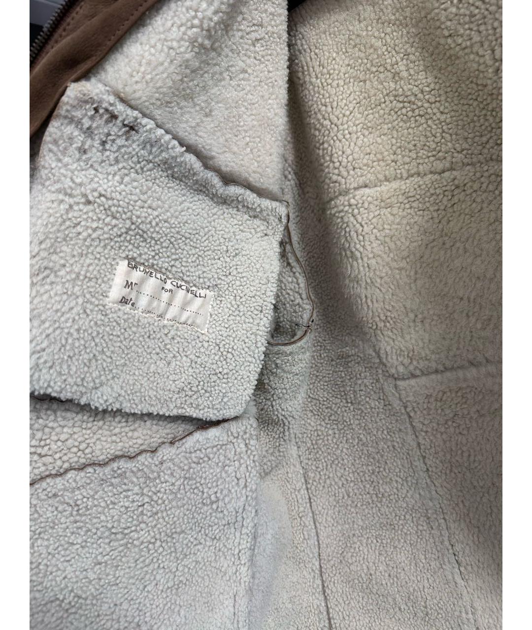 BRUNELLO CUCINELLI Коричневая замшевая дубленка/шуба, фото 4