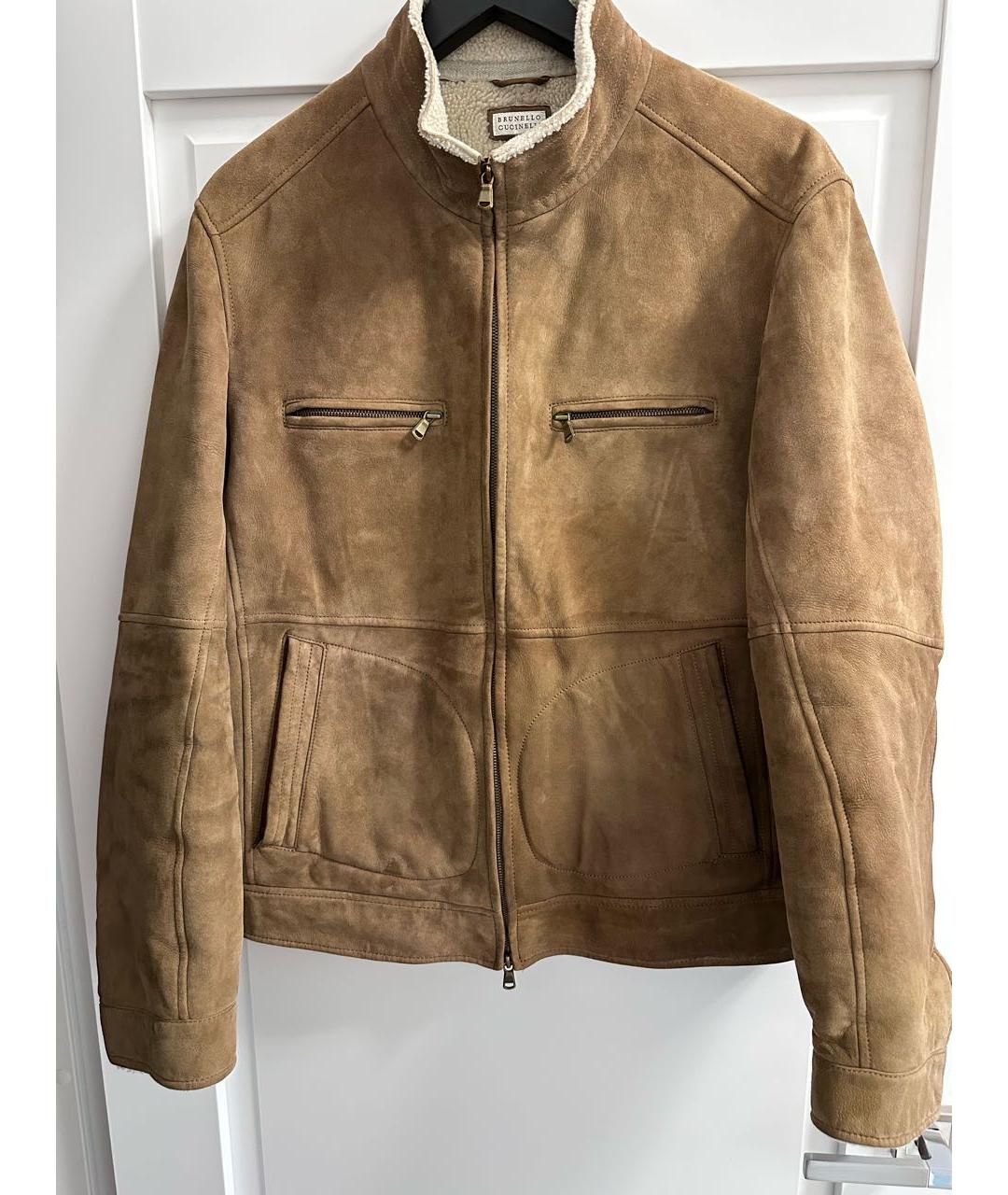 BRUNELLO CUCINELLI Коричневая замшевая дубленка/шуба, фото 5