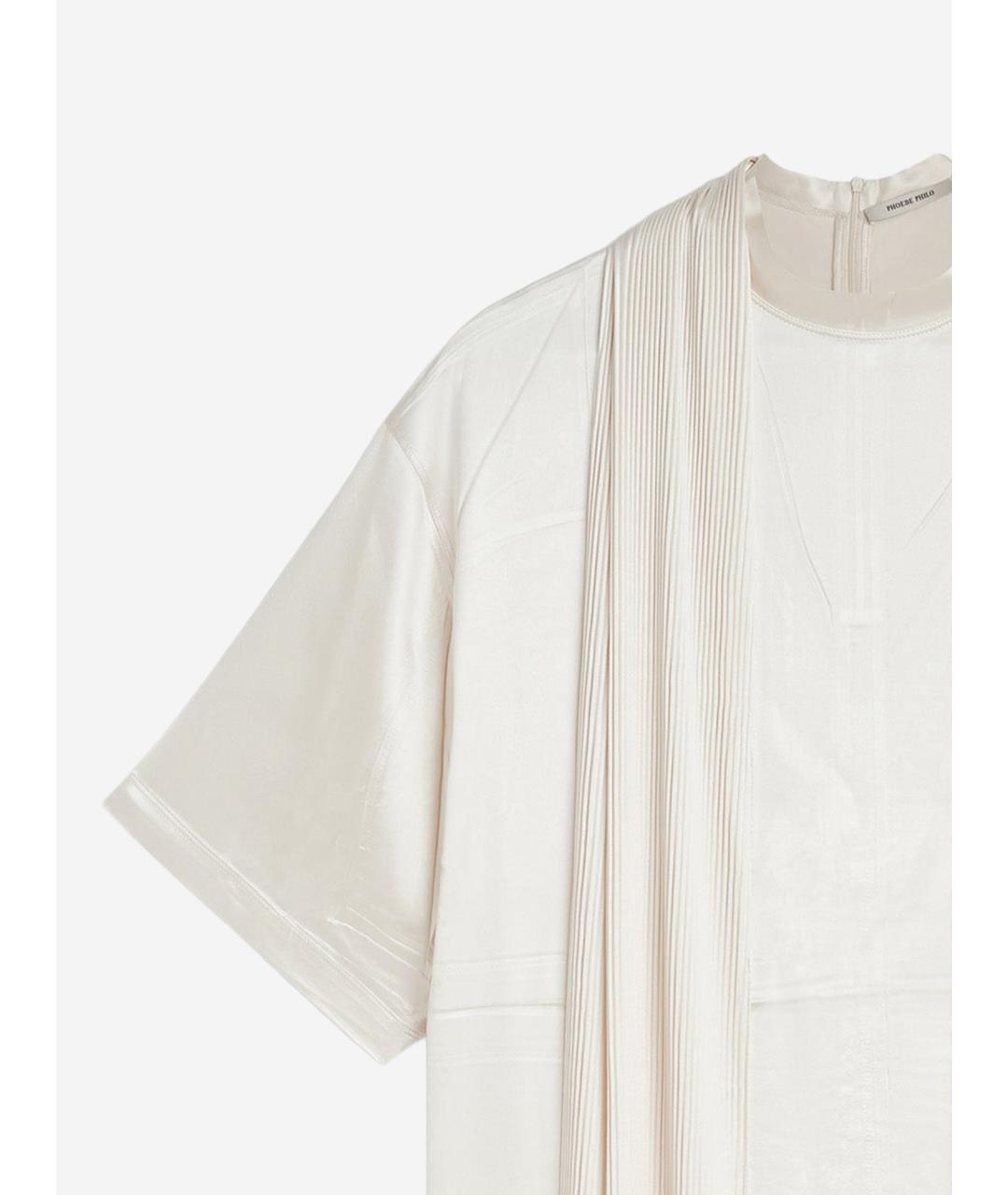 PHOEBE PHILO Бежевая хлопко-эластановая футболка, фото 3