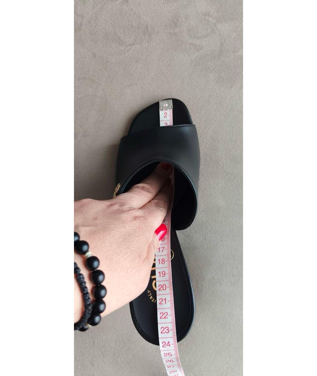 CHANEL Черные кожаные мюли, фото 6