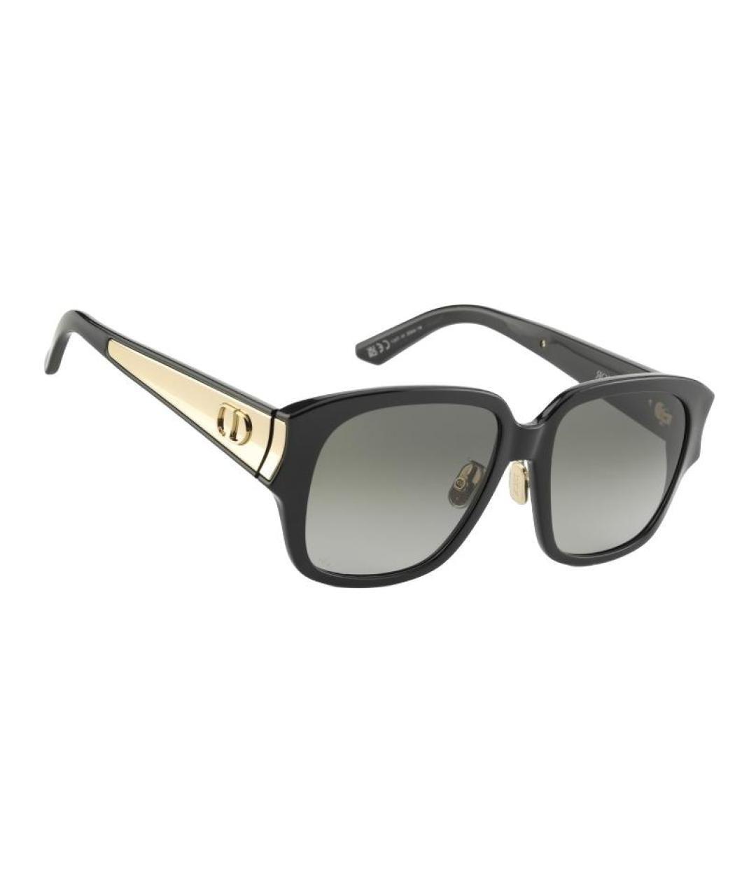 CHRISTIAN DIOR Черные металлические солнцезащитные очки, фото 1