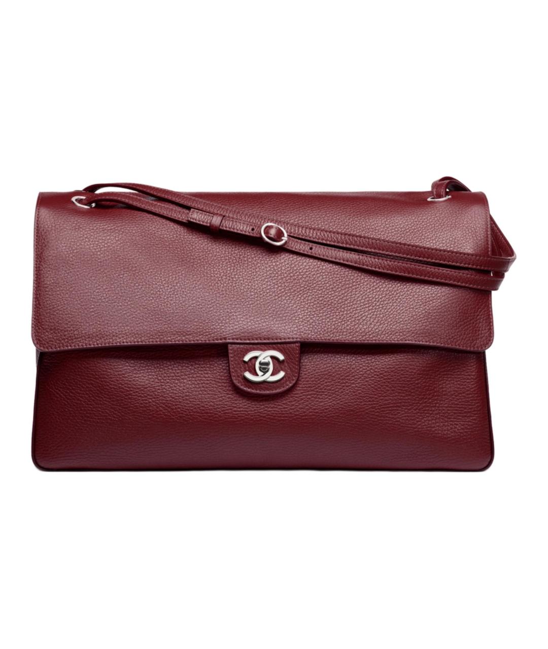 CHANEL Бордовая кожаная сумка через плечо, фото 1
