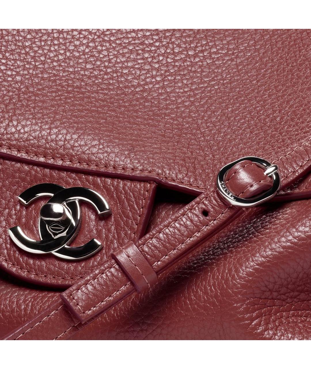 CHANEL Бордовая кожаная сумка через плечо, фото 4