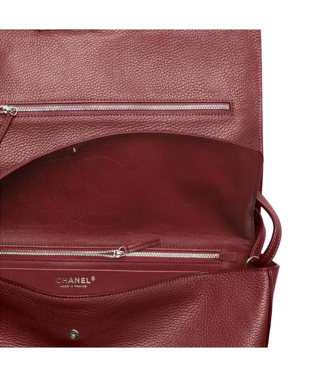 CHANEL Бордовая кожаная сумка через плечо, фото 5
