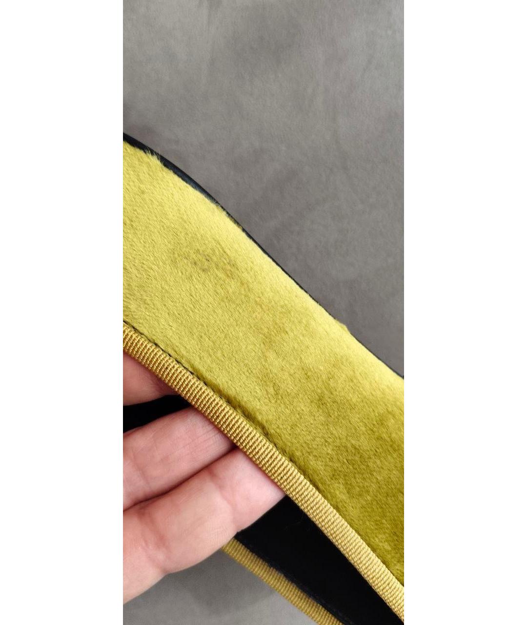 CHANEL Горчичные бархатные балетки, фото 6