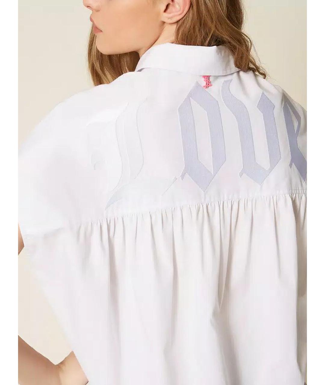 TWIN-SET Белая хлопковая рубашка, фото 7