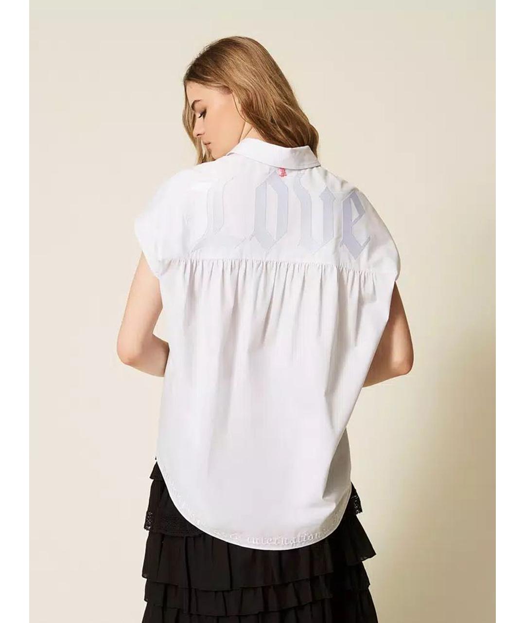 TWIN-SET Белая хлопковая рубашка, фото 6