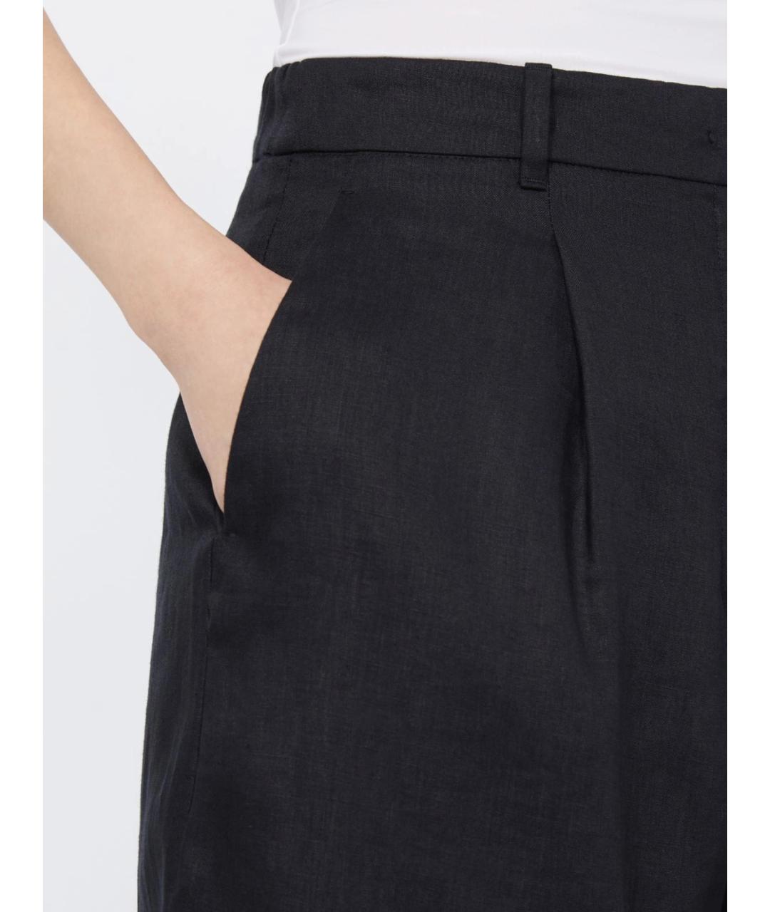 MAX MARA STUDIO Черные льняные шорты, фото 5
