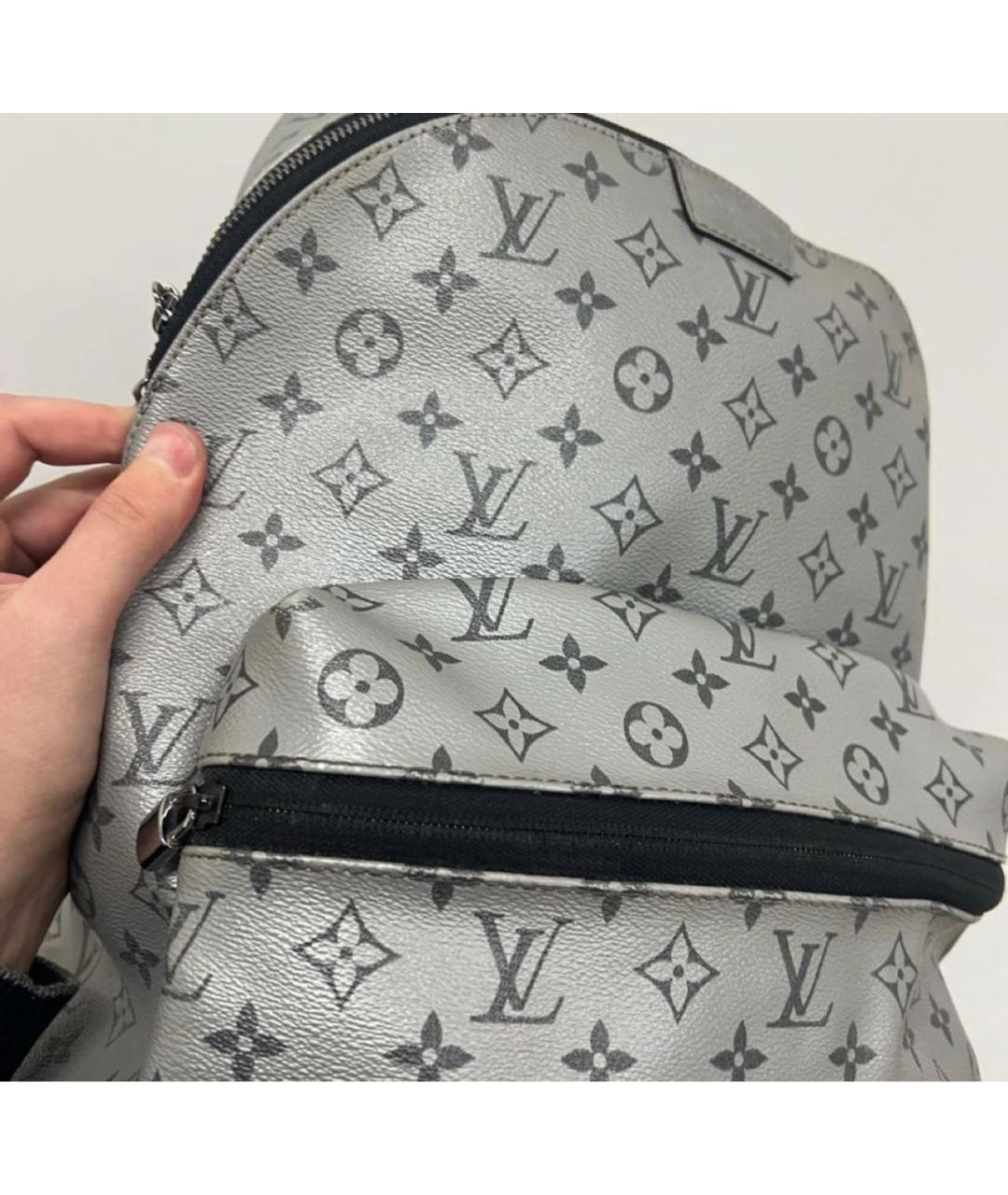 LOUIS VUITTON Серебрянный кожаный рюкзак, фото 5