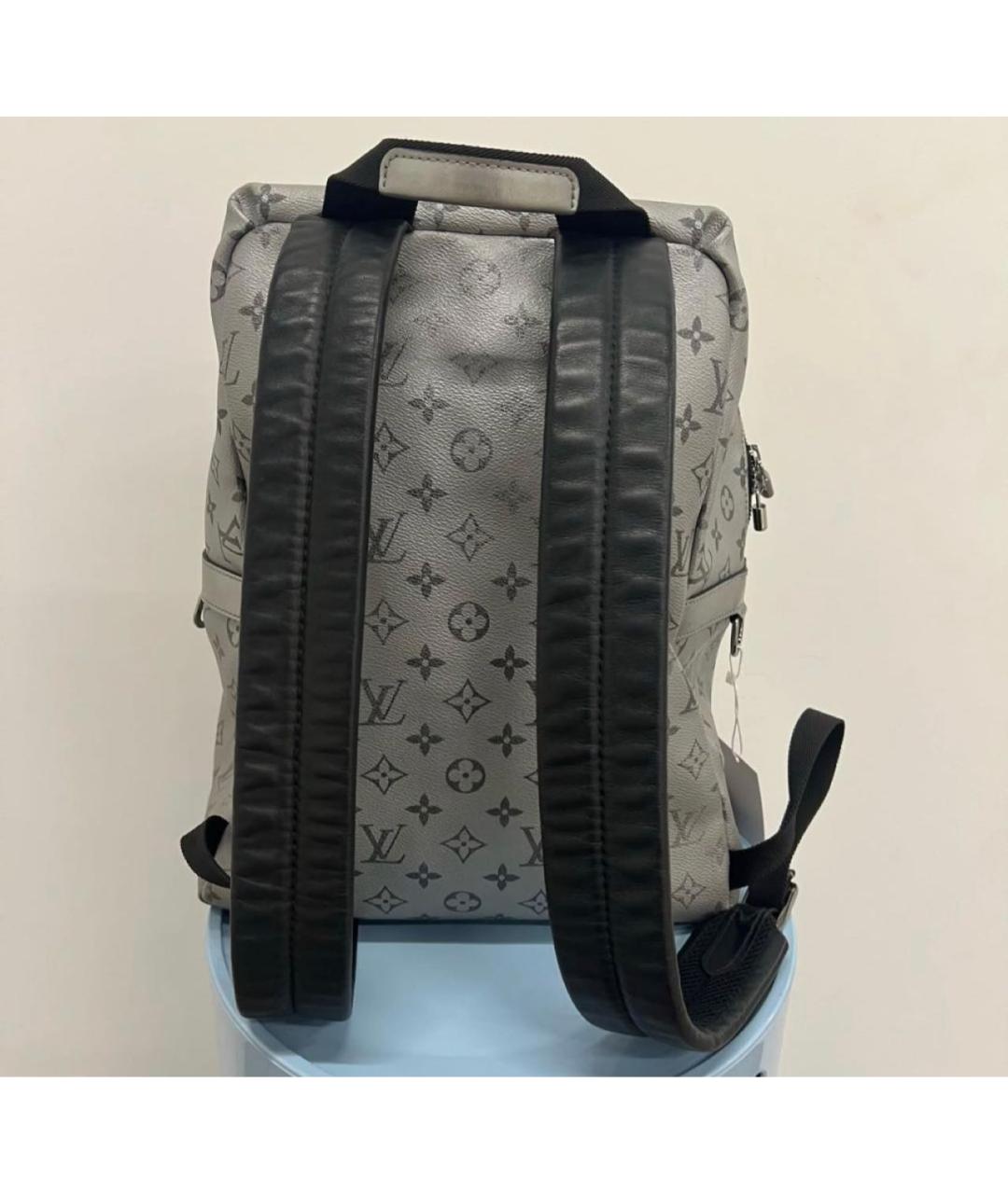 LOUIS VUITTON Серебрянный кожаный рюкзак, фото 3
