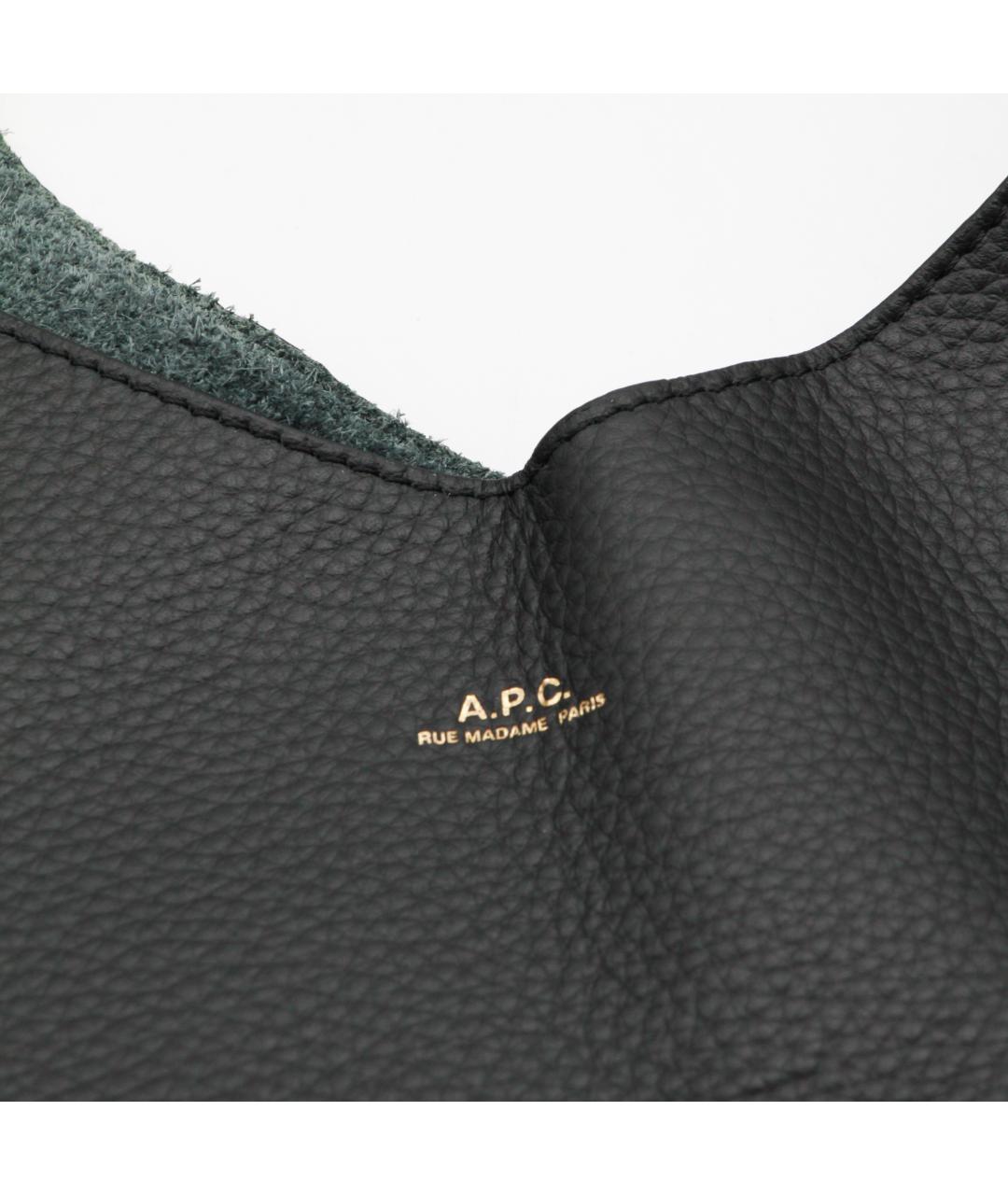 A.P.C. Черная кожаная сумка через плечо, фото 3