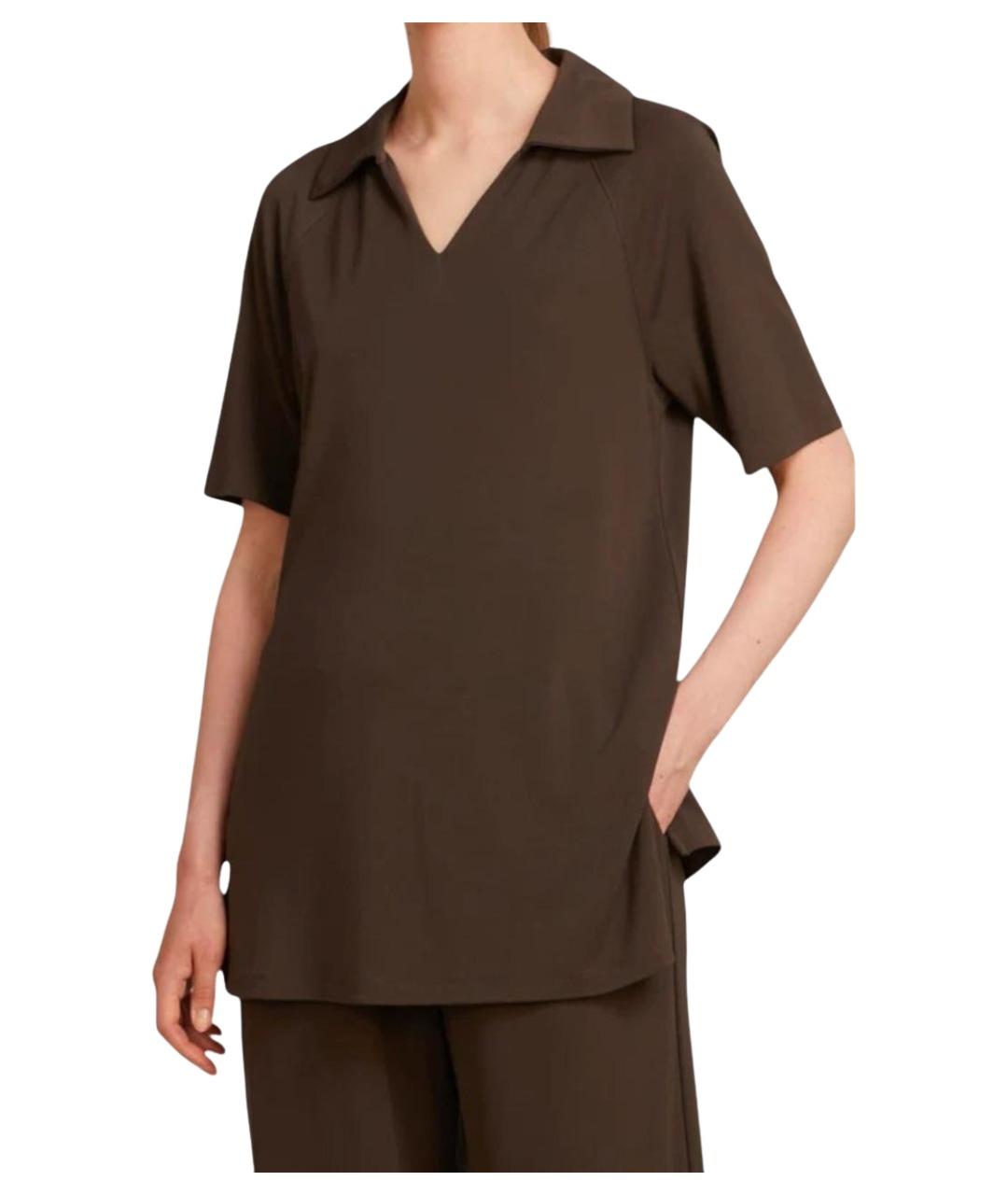 MAX MARA Коричневая вискозная рубашка, фото 1