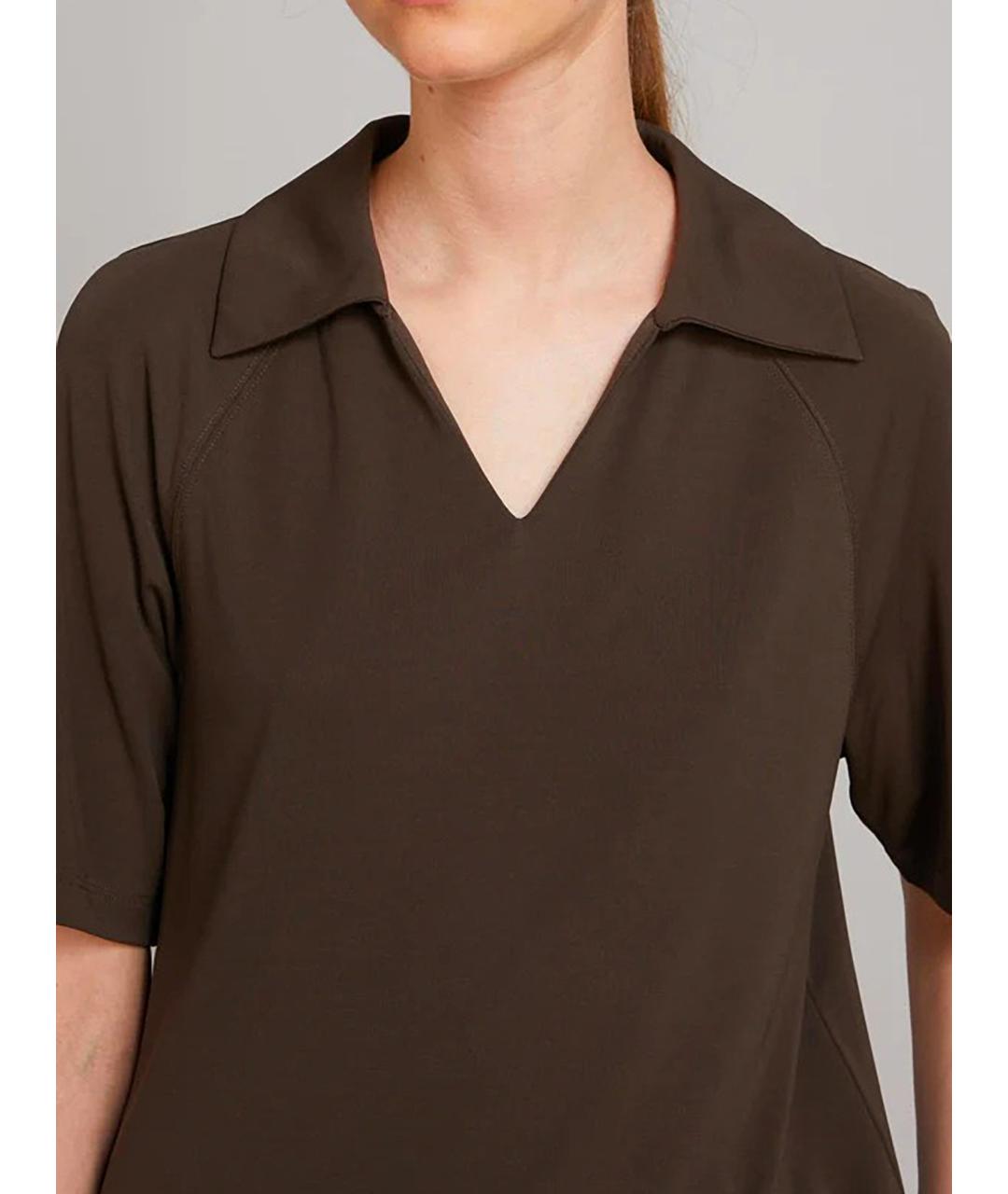 MAX MARA Коричневая вискозная рубашка, фото 3