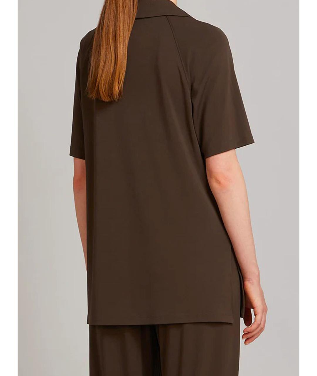 MAX MARA Коричневая вискозная рубашка, фото 4