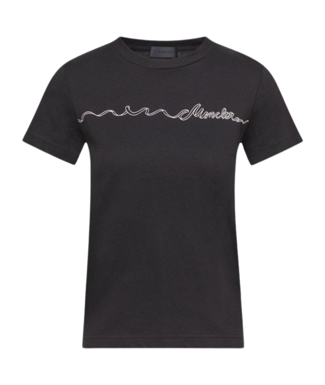 MONCLER Черная хлопковая футболка, фото 1
