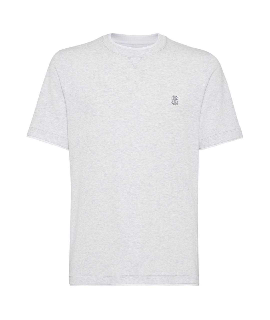 BRUNELLO CUCINELLI Белая хлопковая футболка, фото 1