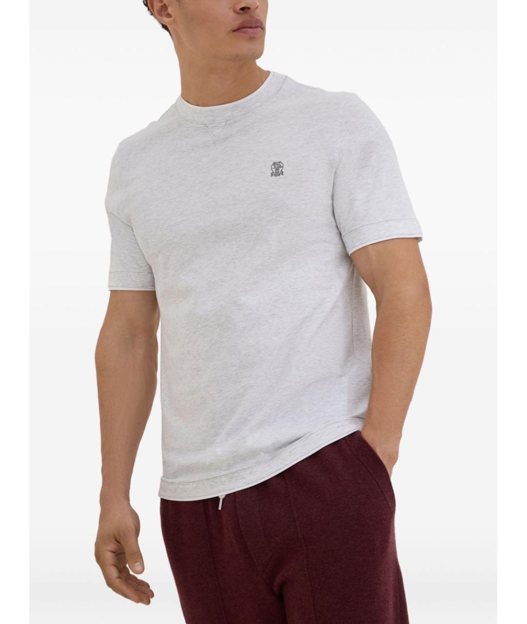 BRUNELLO CUCINELLI Белая хлопковая футболка, фото 6