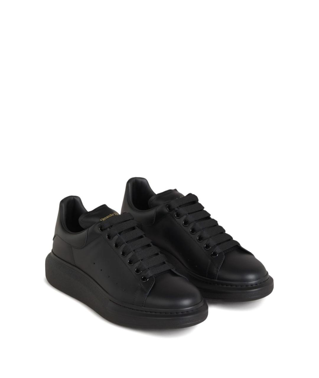 ALEXANDER MCQUEEN Черные кожаные низкие кроссовки / кеды, фото 3