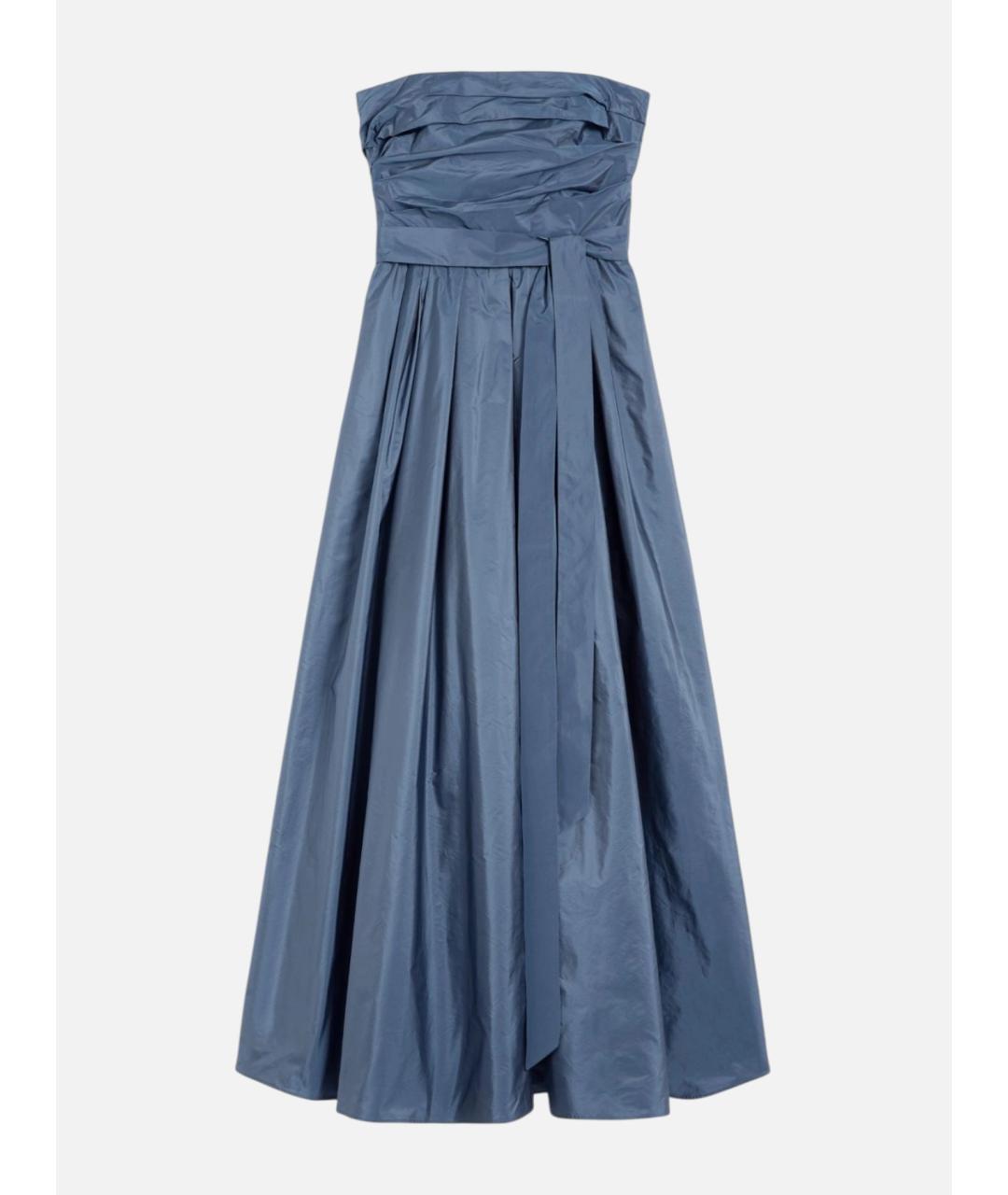 MAX MARA STUDIO Синее полиэстеровое вечернее платье, фото 6