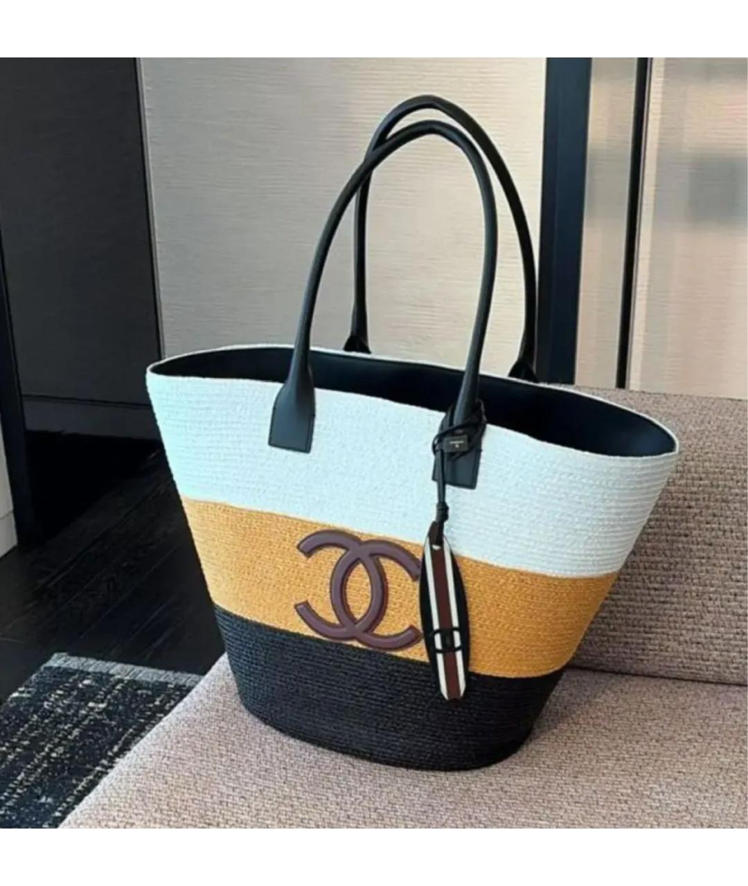 CHANEL Мульти пелетеная пляжная сумка, фото 2