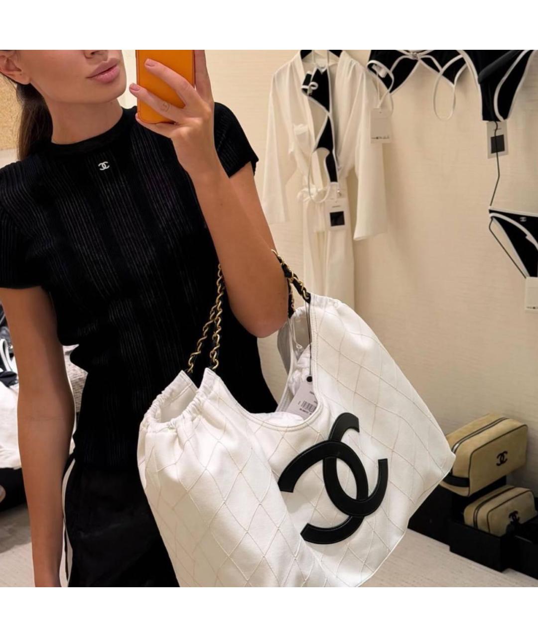CHANEL Белая пляжная сумка, фото 7