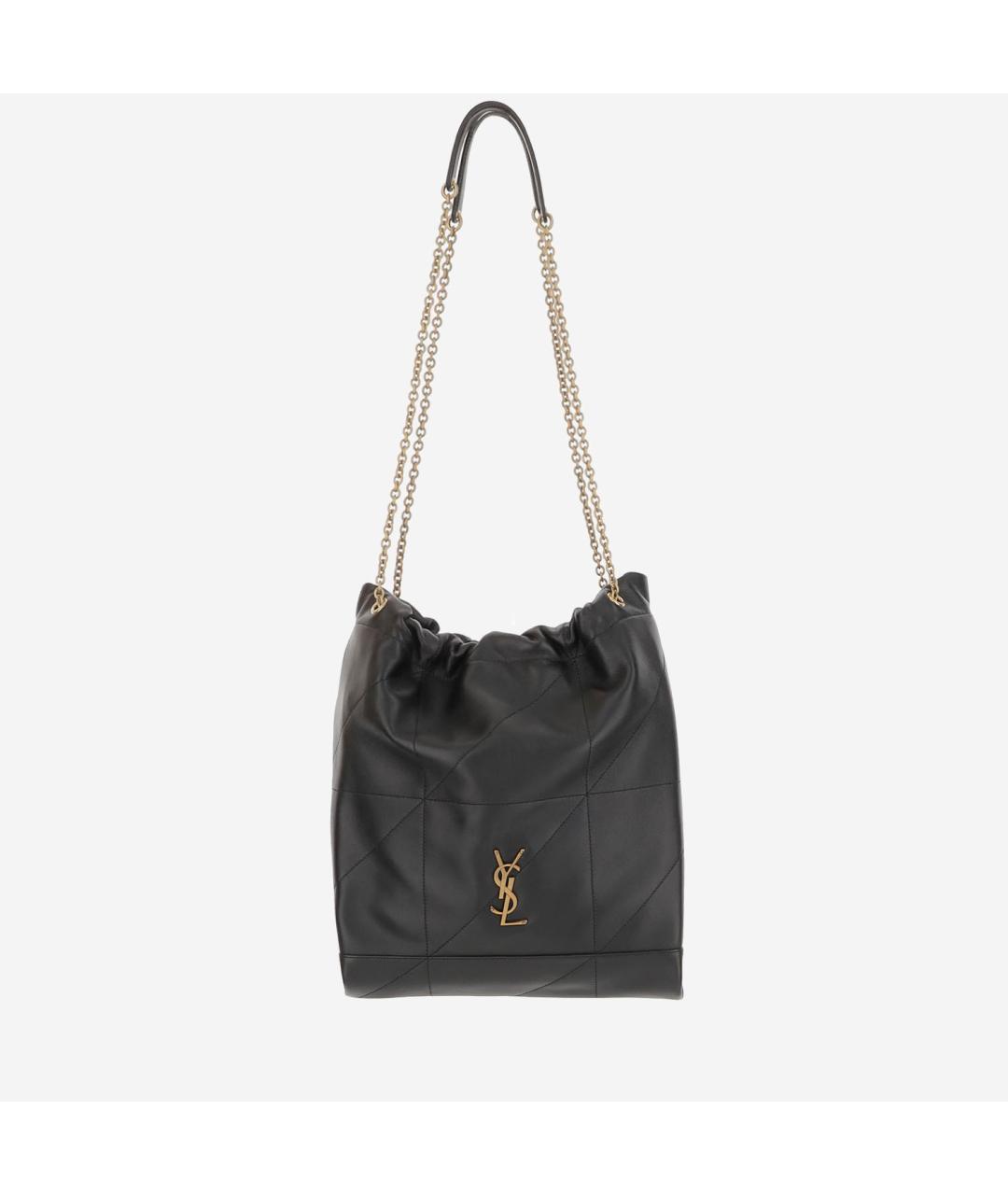 SAINT LAURENT Черная кожаная сумка тоут, фото 1