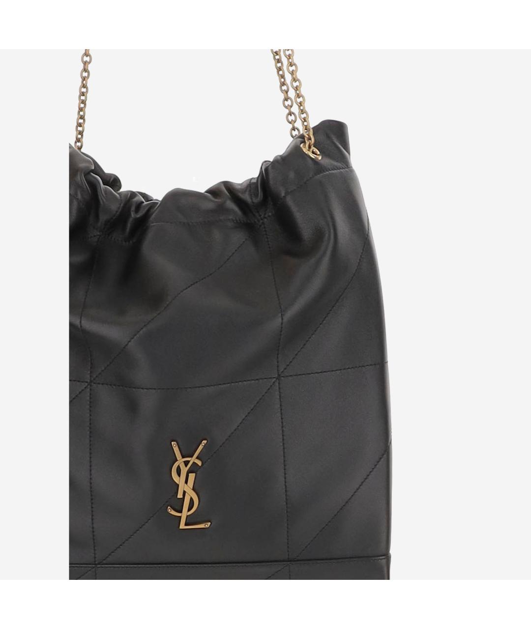 SAINT LAURENT Черная кожаная сумка тоут, фото 5