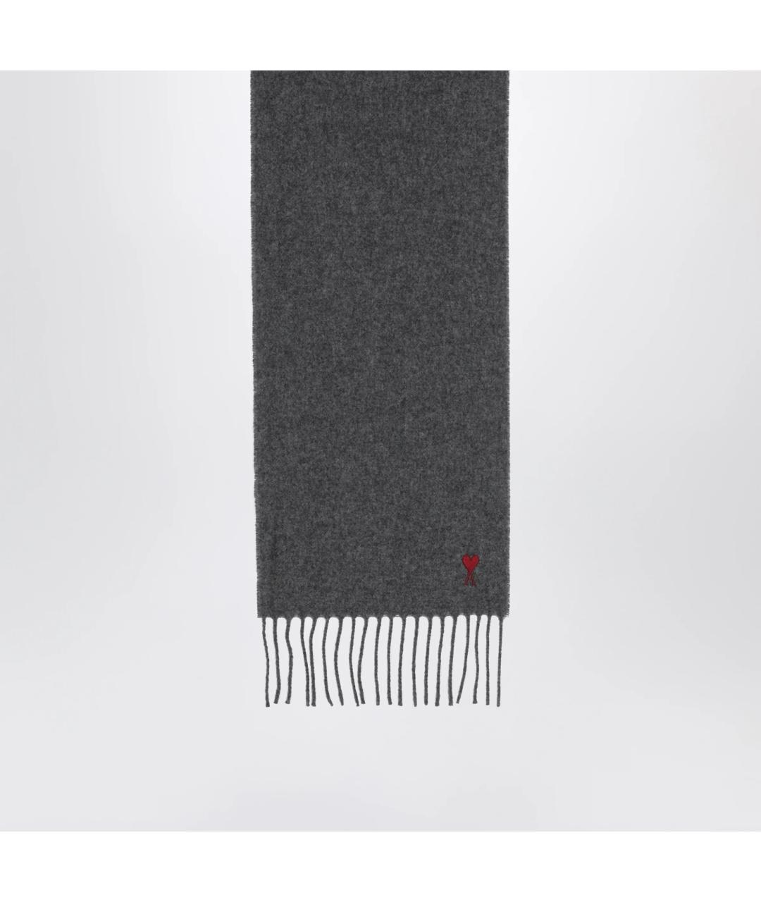 Ami Paris Серый шерстяной шарф, фото 2