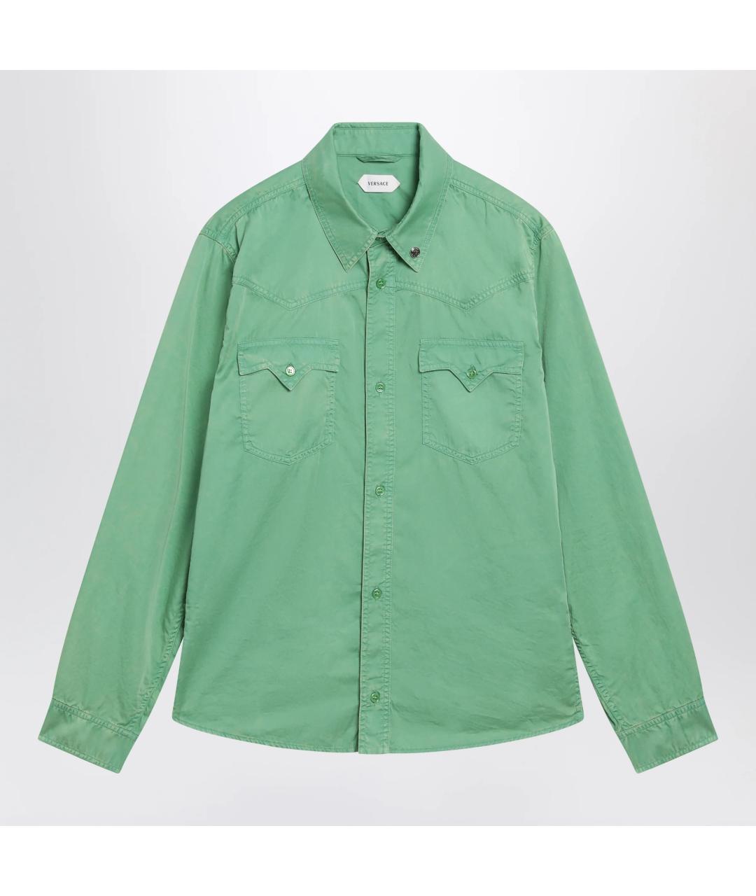 VERSACE Зеленая хлопковая кэжуал рубашка, фото 3