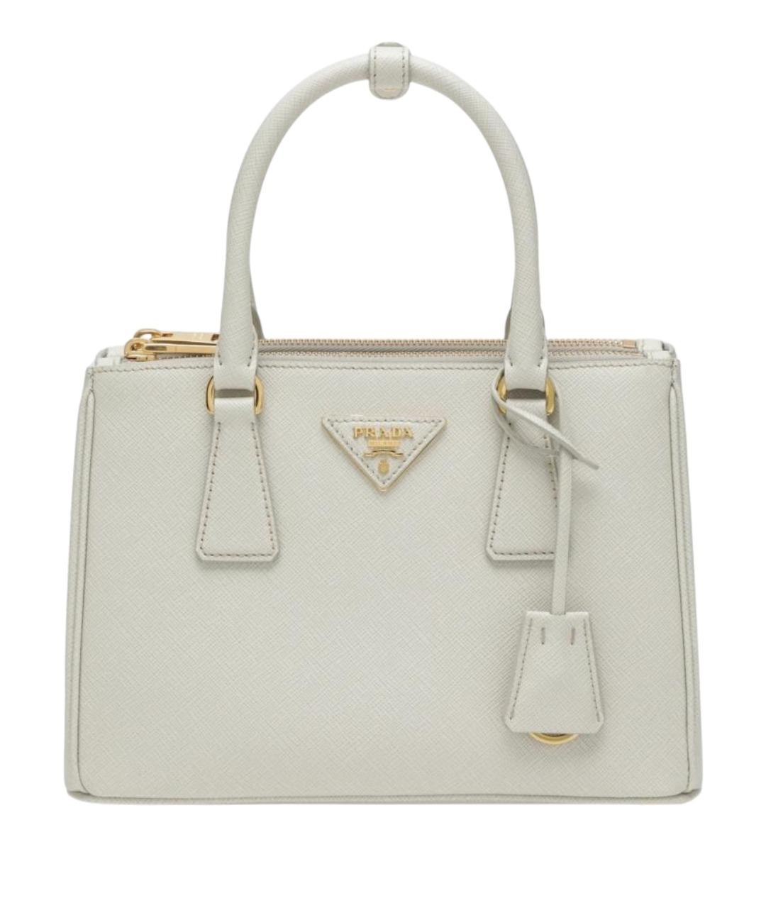 PRADA Белая кожаная сумка тоут, фото 1