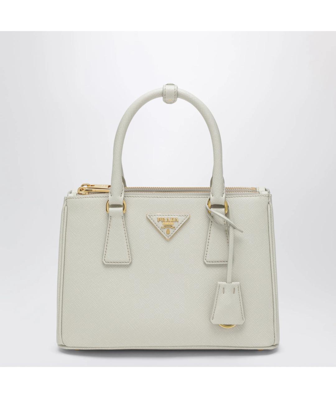 PRADA Белая кожаная сумка тоут, фото 3