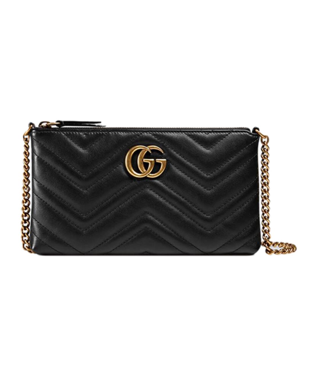 GUCCI Черная кожаная сумка через плечо, фото 1