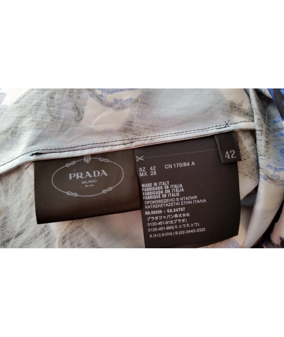 PRADA Мульти хлопковое платье, фото 4