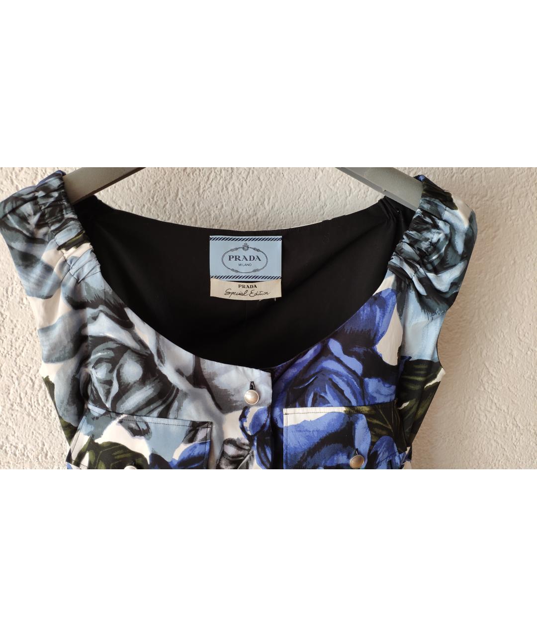 PRADA Мульти хлопковое платье, фото 3