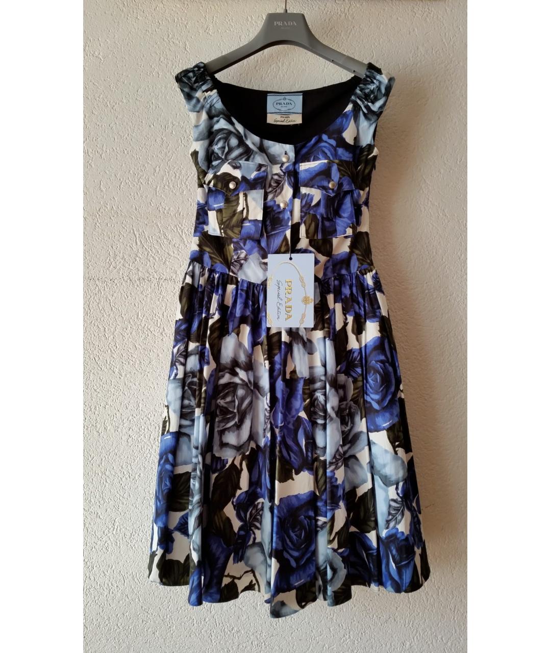 PRADA Мульти хлопковое платье, фото 7