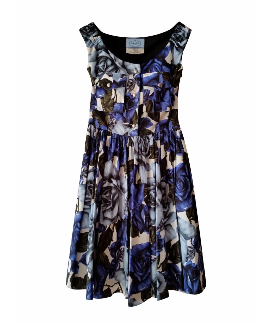 PRADA Мульти хлопковое платье, фото 1