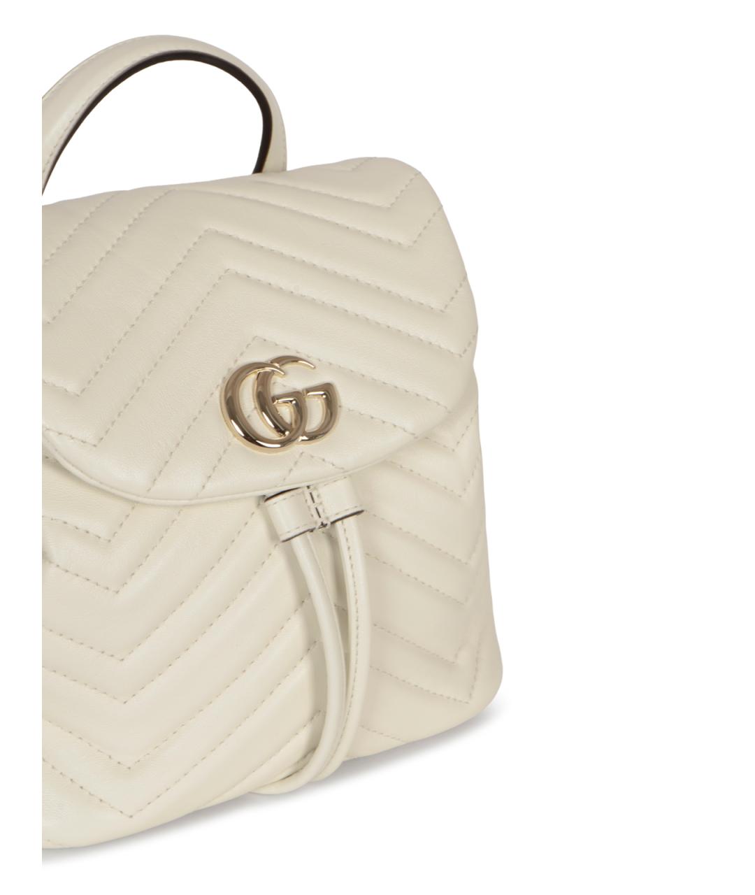 GUCCI Белый кожаный рюкзак, фото 4