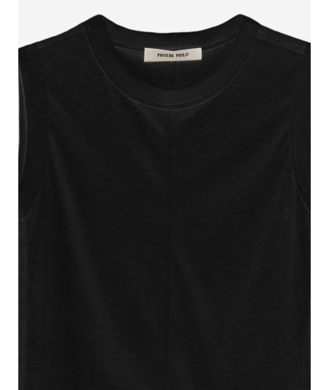 PHOEBE PHILO Черная хлопковая майка, фото 3