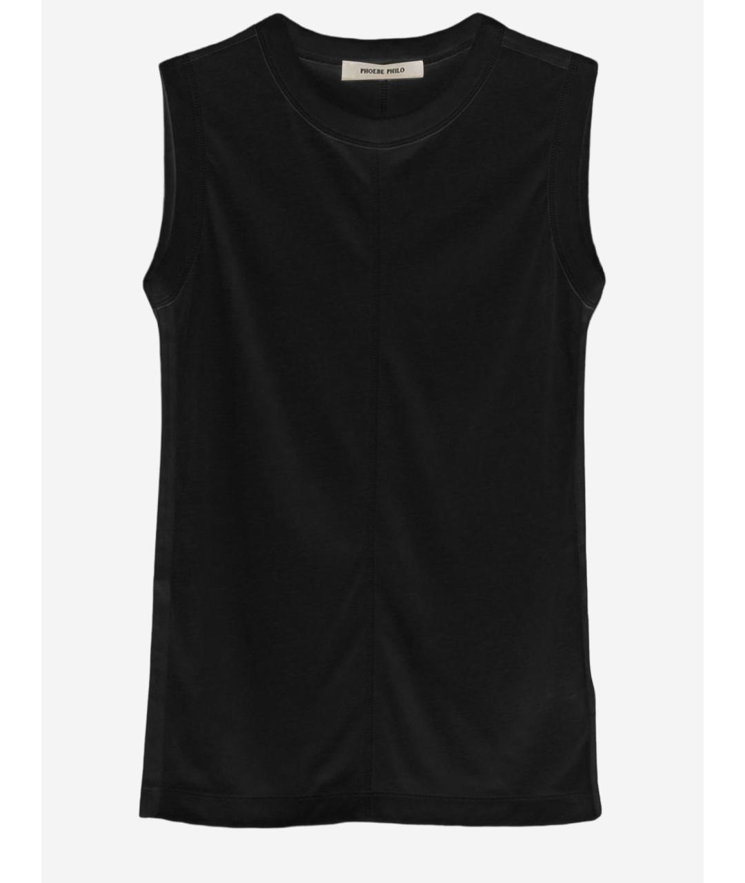 PHOEBE PHILO Черная хлопковая майка, фото 1