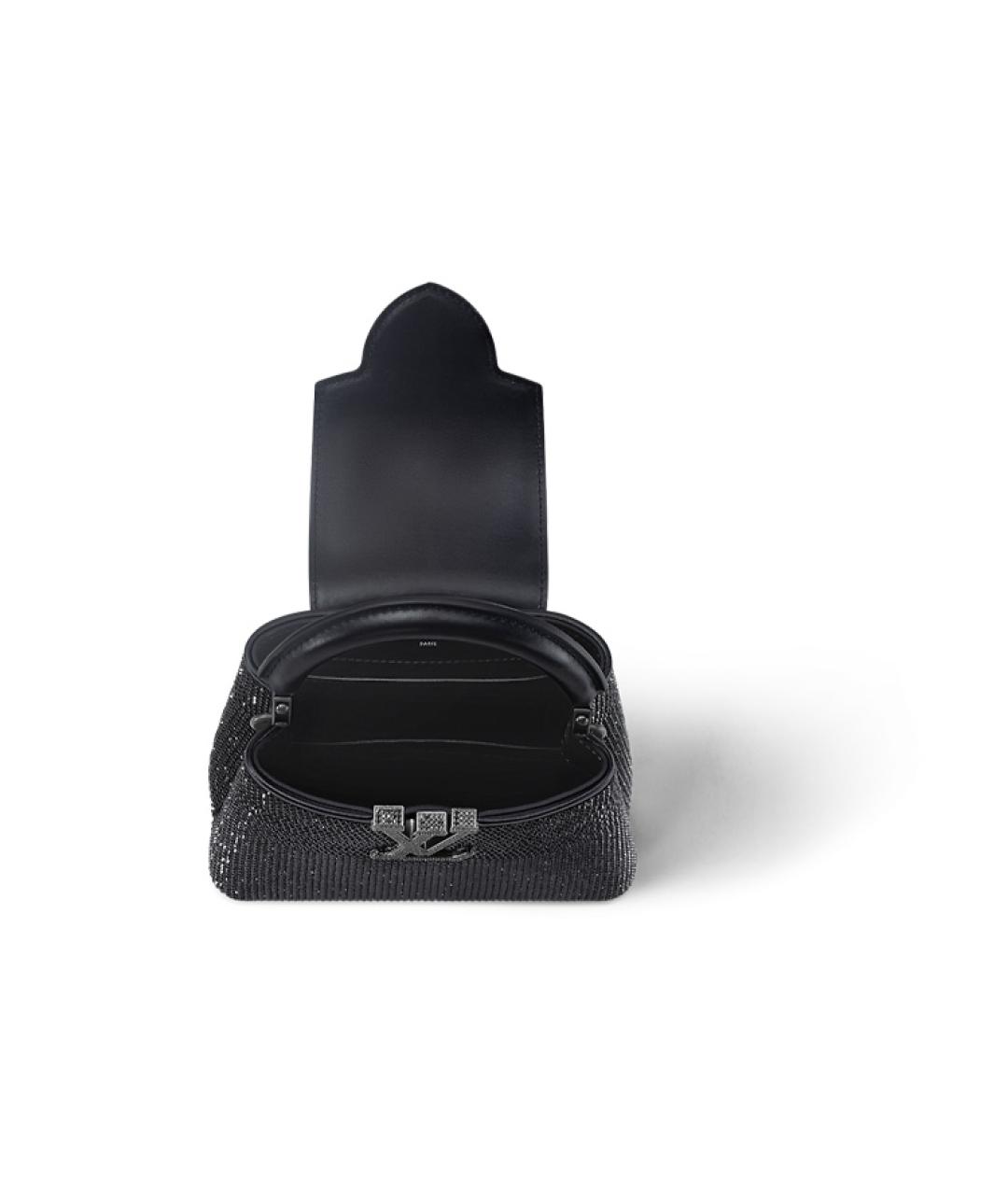 LOUIS VUITTON Черная кожаная сумка через плечо, фото 4