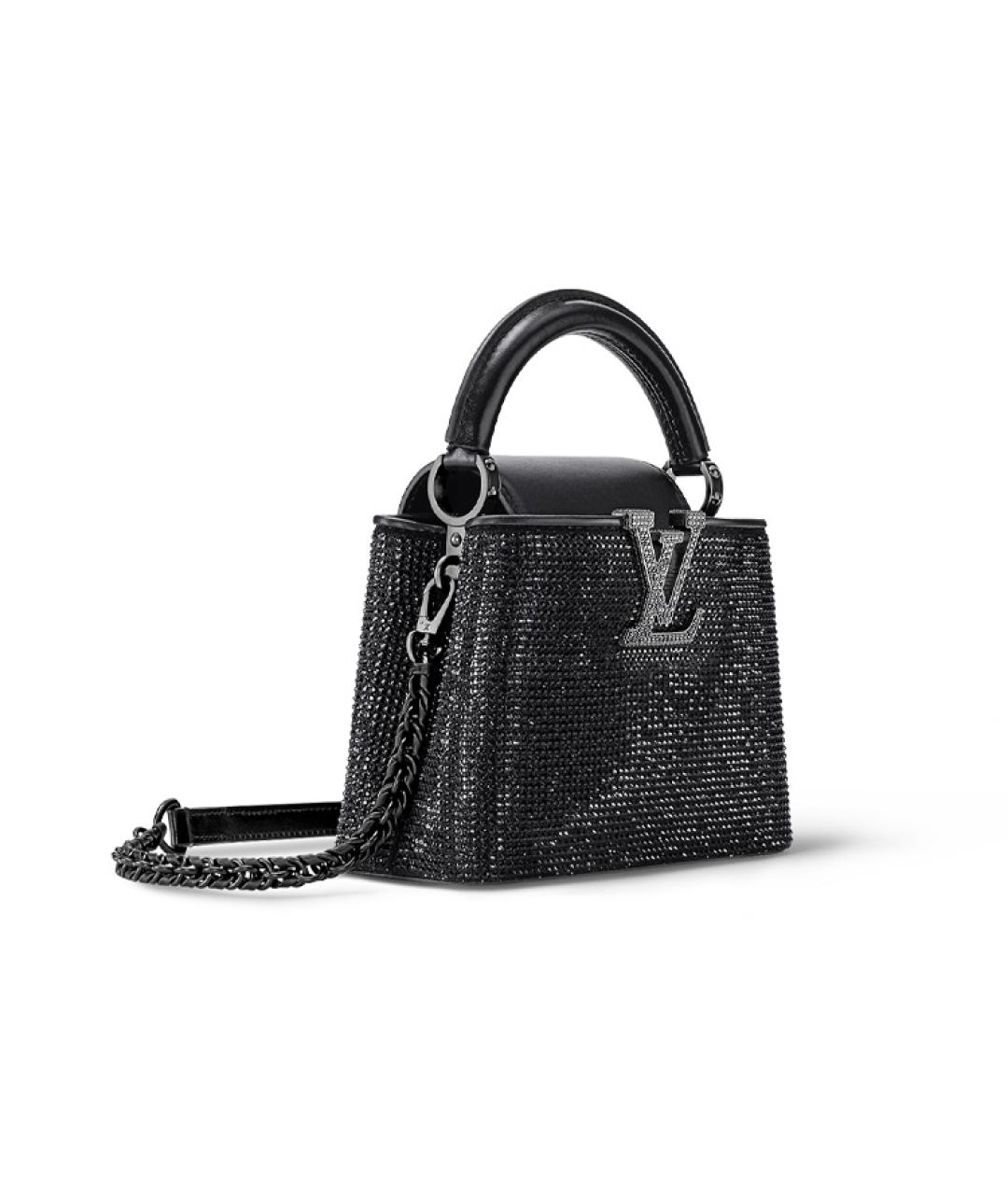 LOUIS VUITTON Черная кожаная сумка через плечо, фото 2