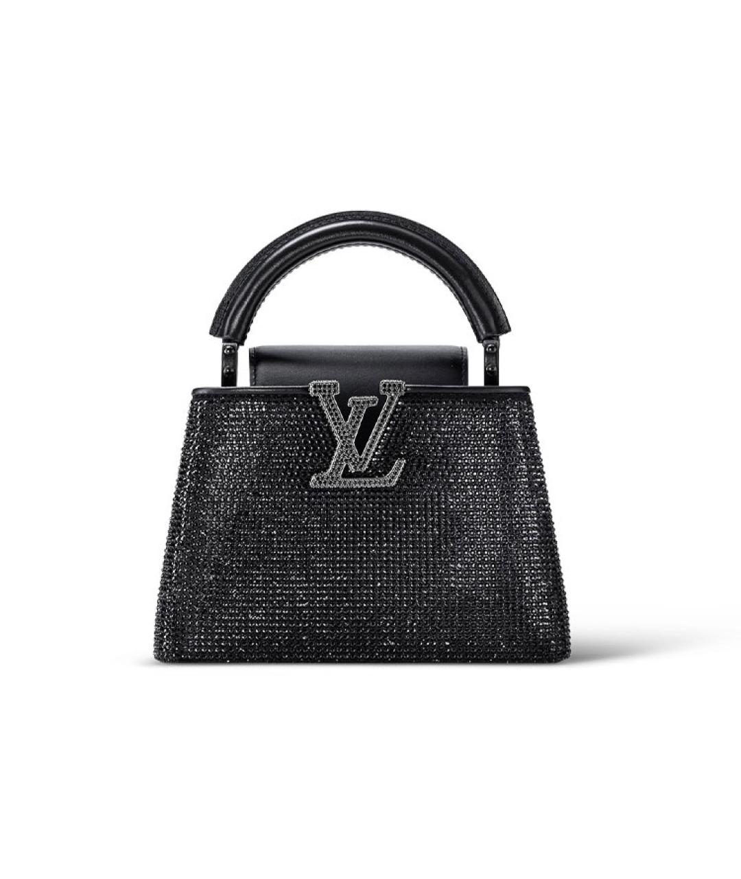 LOUIS VUITTON Черная кожаная сумка через плечо, фото 5