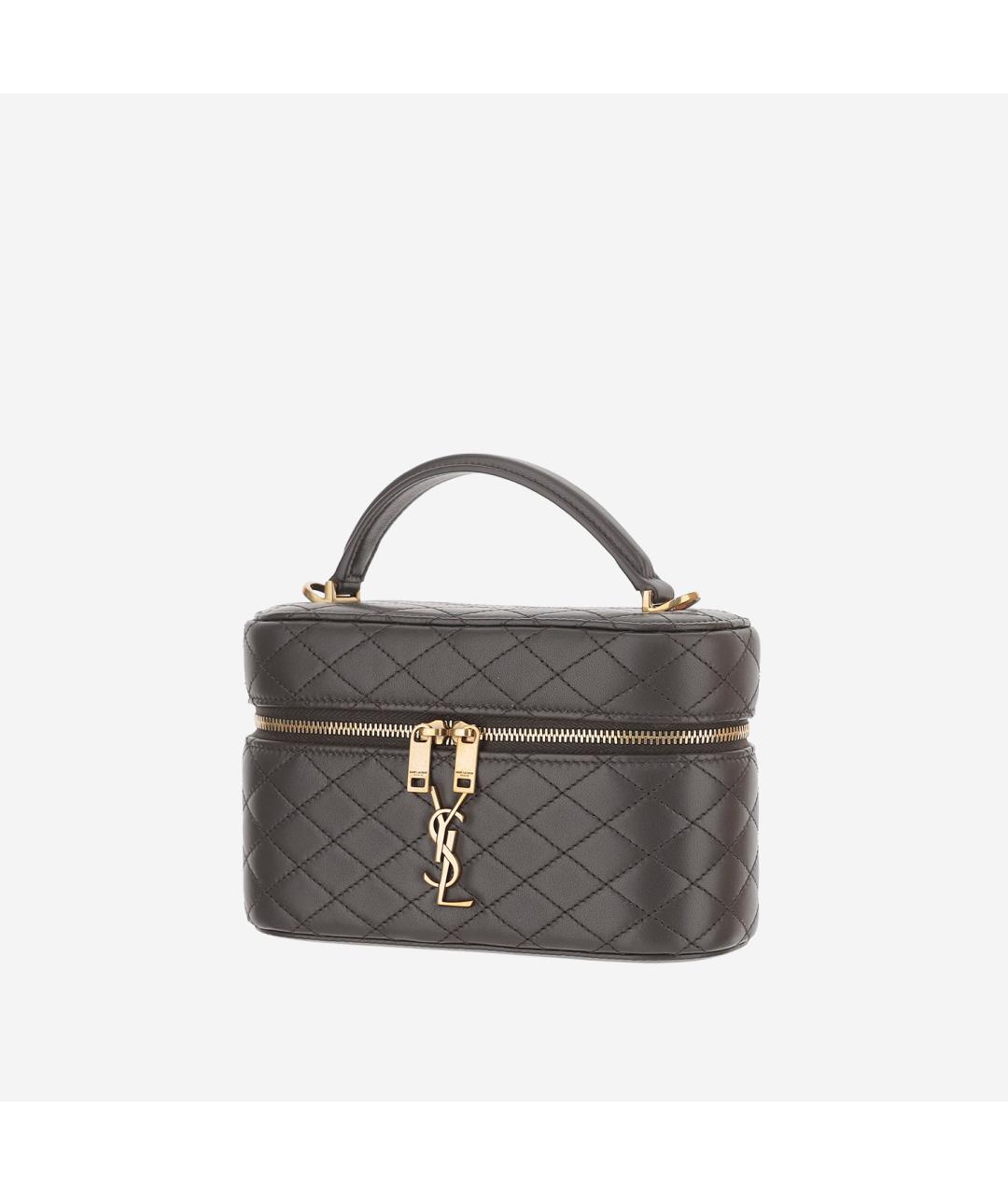 SAINT LAURENT Серая кожаная сумка тоут, фото 2