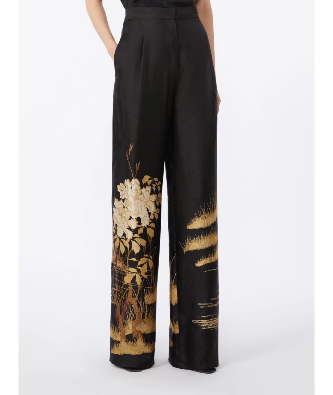 MAX MARA STUDIO Мульти шелковые прямые брюки, фото 3