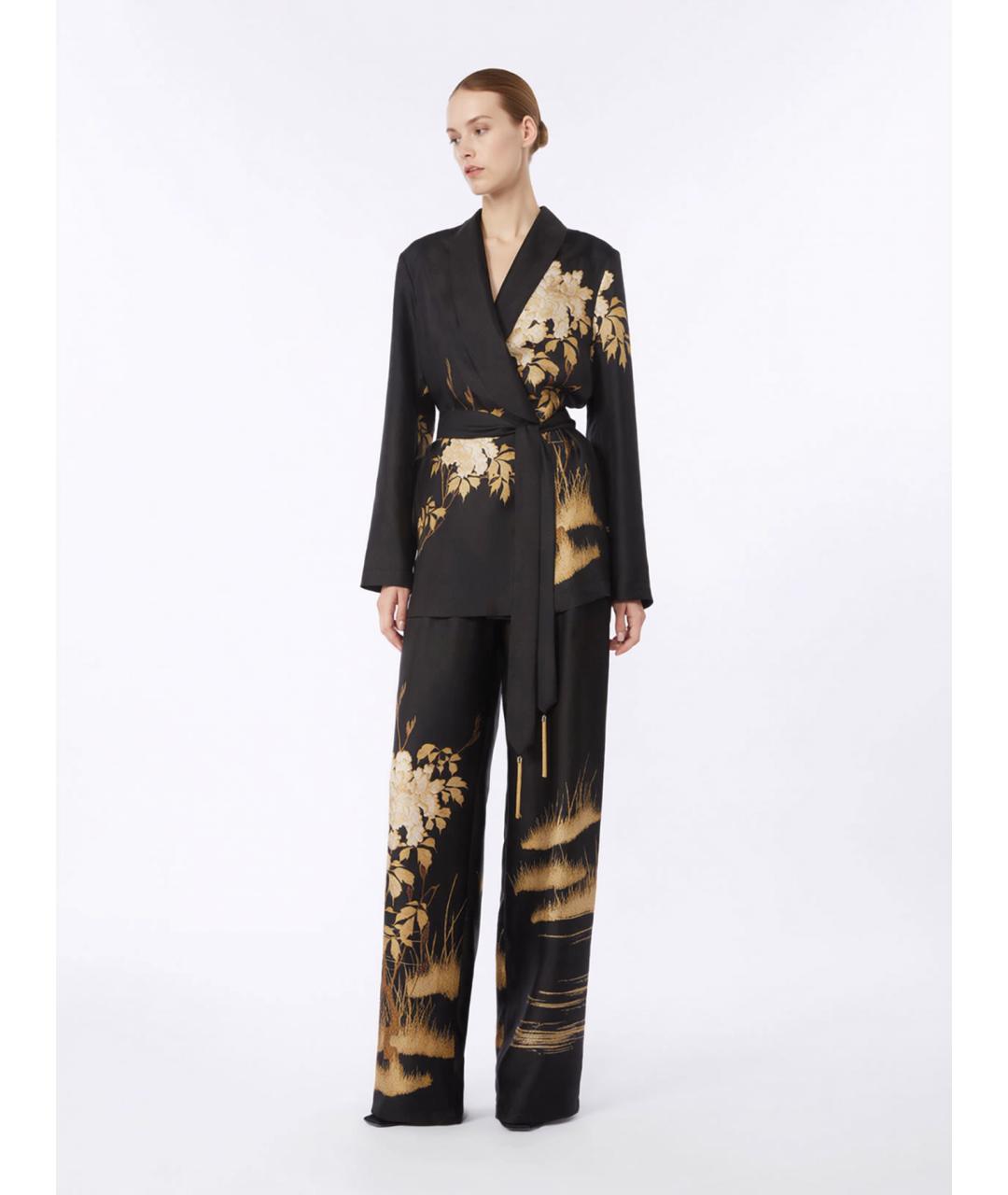 MAX MARA STUDIO Мульти шелковые прямые брюки, фото 2