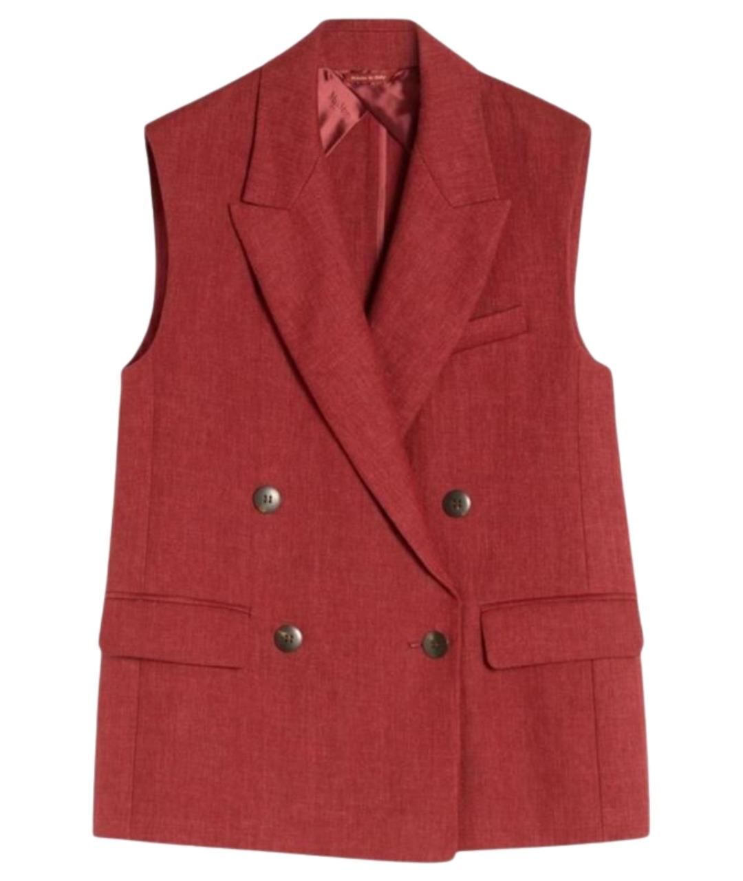 MAX MARA STUDIO Бордовый льняной жилет, фото 1