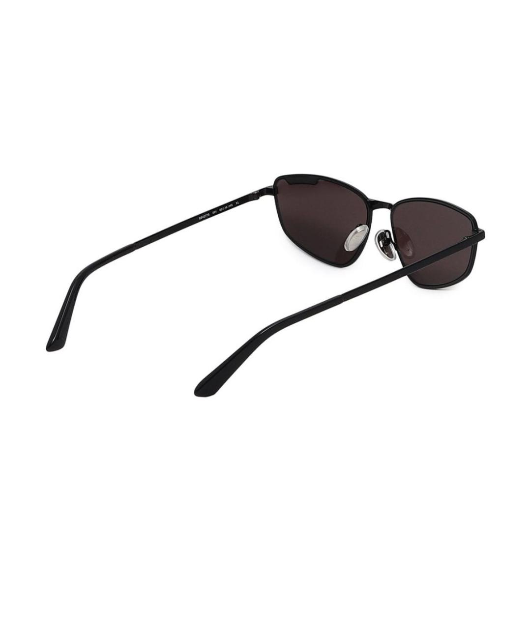 BALENCIAGA Черные металлические солнцезащитные очки, фото 3