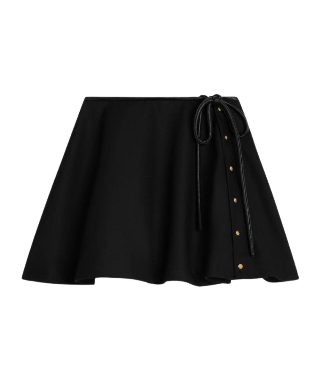 CELINE Черная шерстяная юбка мини, фото 1