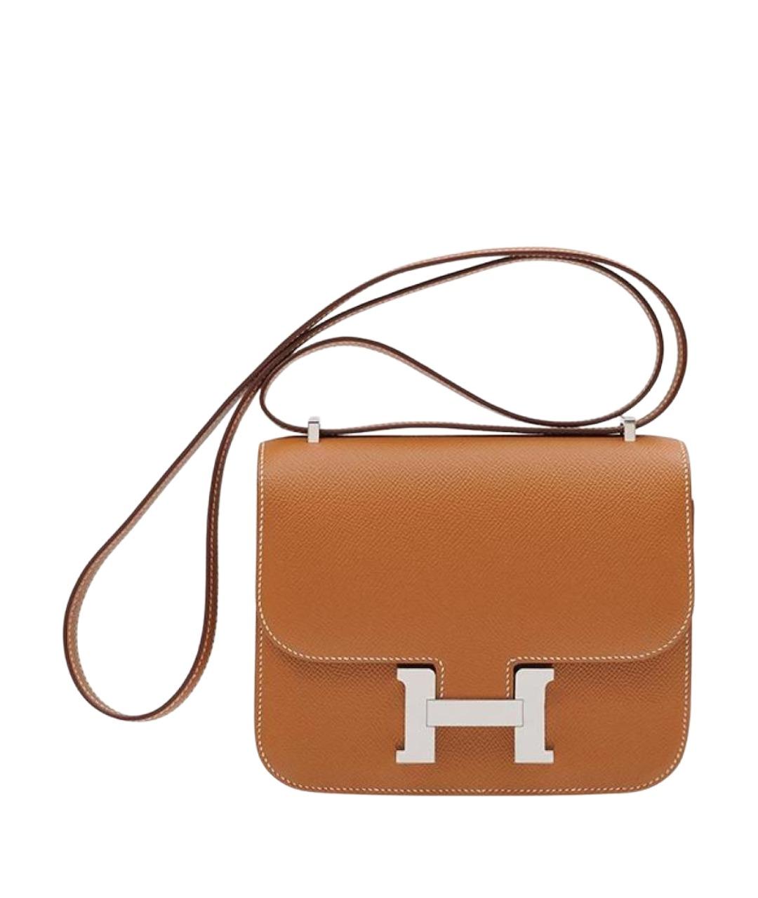 HERMES Коричневая кожаная сумка через плечо, фото 1