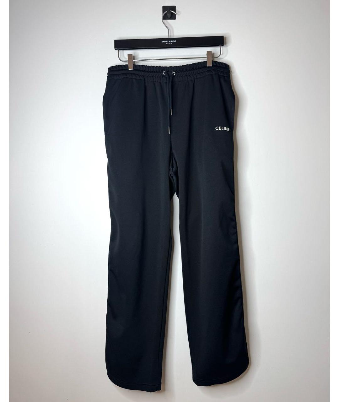 CELINE Черные полиэстеровые повседневные брюки, фото 2